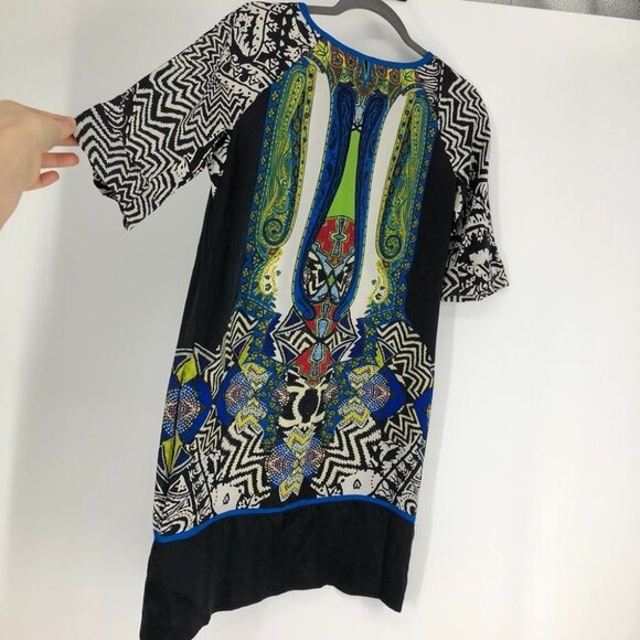 Etro silk tapestry mini dress  abstract print multicolor size 40 (US ~4-6) - Picture 2 of 14